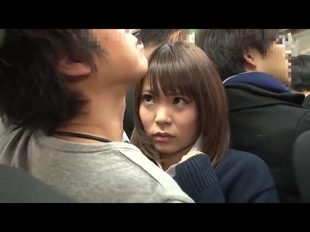 Japani beautifull girl in crowd Hidden Camera in Bus