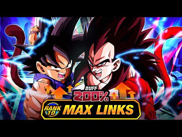 THE BEST!!!!! LEVEL 10 LINKS 100% LR GT GOKU & SSJ4 VEGETA! (DBZ: Dokkan Battle)