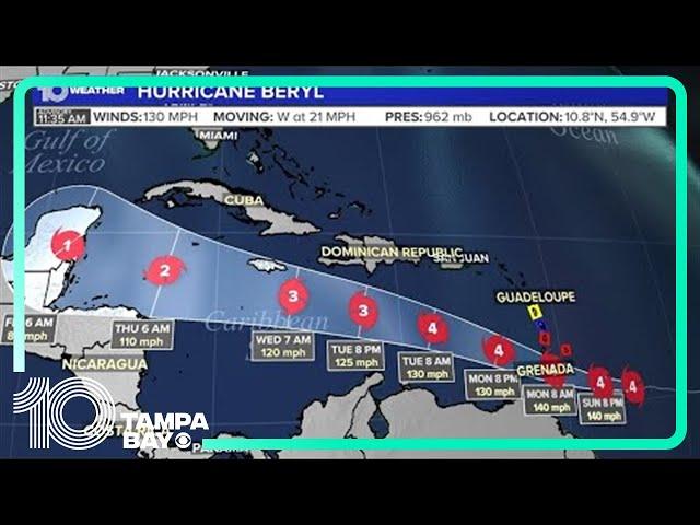 Tracking the Tropics: Category 4 Hurricane Beryl prompting storm watches and warnings