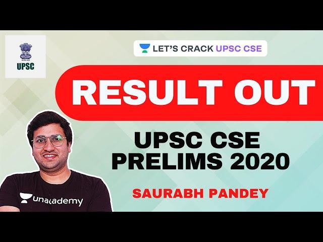 UPSC CSE Prelims 2020 Result Out | First Reaction Video | IAS 2020/21 | Saurabh Pandey