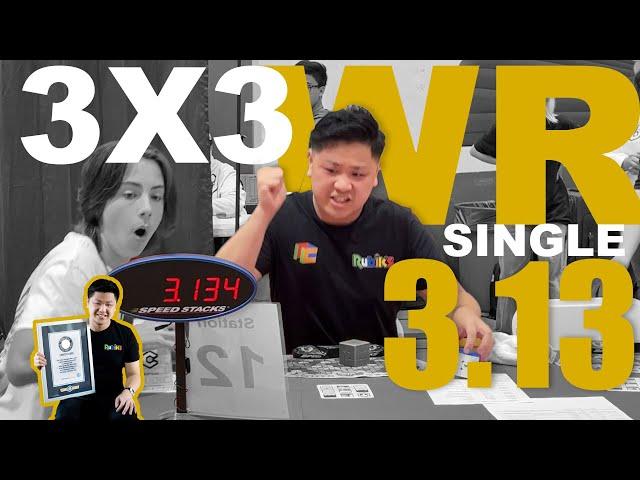 Fastest Rubik's cube 3x3 WR (3.13) sec WORLD RECORD