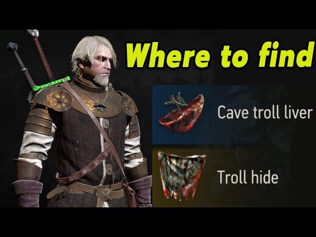 Where can I find cave troll livers Witcher 3?