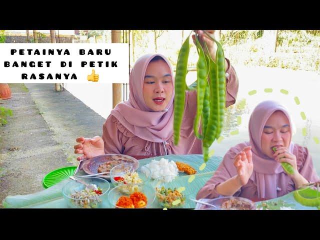 mukbang petai , tumis tauge,balado telur, teri petai, tempe goreng , sambal #mukbang #asmr