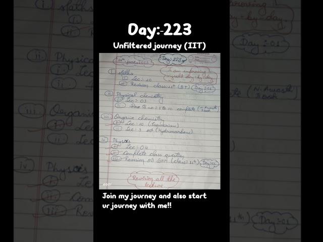 Day:-223 unfiltered journey(IIT) #iit #neet #motivation #iitjee #iitjee #iitdelhi #students #jee2026