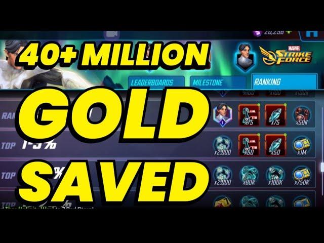 HOW TO SAVE 40M+ GOLD PER EVENT! INSANE TOP 1-3% REWARDS! FAST TRACK TO DD7 | MARVEL Strike Force