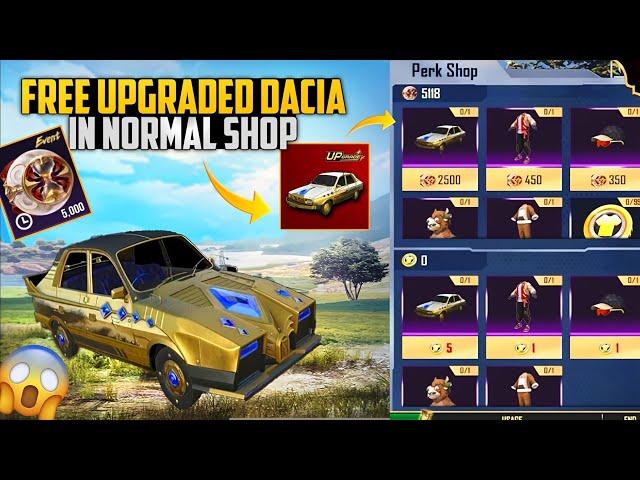  Shocking News Free Upgraded Dacia Skin In Perk Shop | New Event Is Here Get Free Upgraded | PUBGM