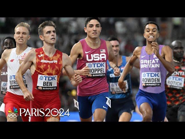 Bryce Hoppel grinds through tough 800m heat to become only American man in semis | NBC Sports