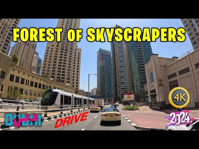 Dubai Marina & JBR Driving Tour  4K Urban Forest of Skyscrapers (June 2024)