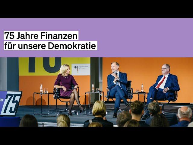 75 Jahre Finanzen für unsere Demokratie – Dialog mit Christian Lindner & Peer Steinbrück