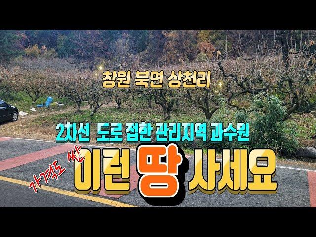 물건번호24-075/창원 상천리 2차선도로접한 관리지역 과수원 저렴한 가격 급매물