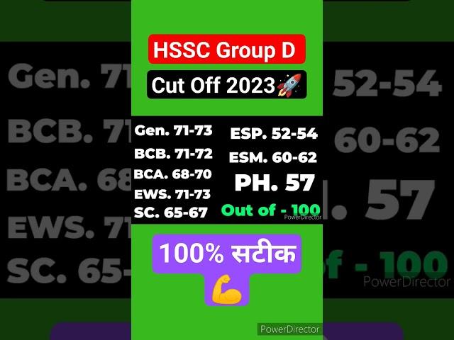 HSSC Group D Cut Off 2023 | Haryana Cet Group D Paper Cut Off 2023 | #hssc #cutoff#shorts #viral