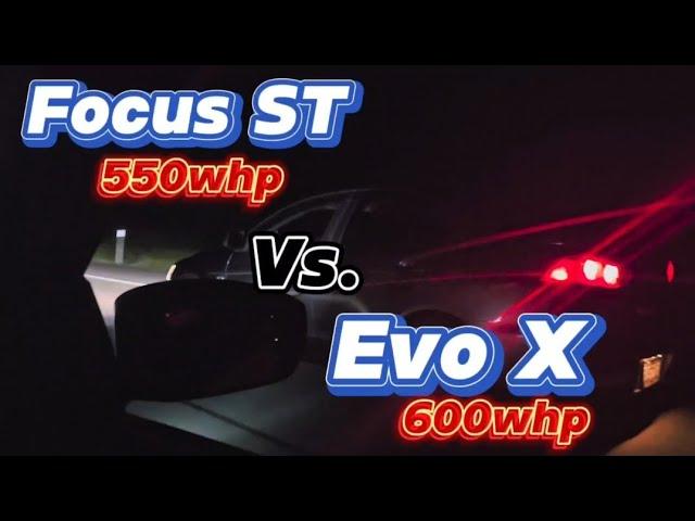 Big Turbo Focus ST (550+whp) vs. Evo X (600+whp) #bigturbofocusst #evox