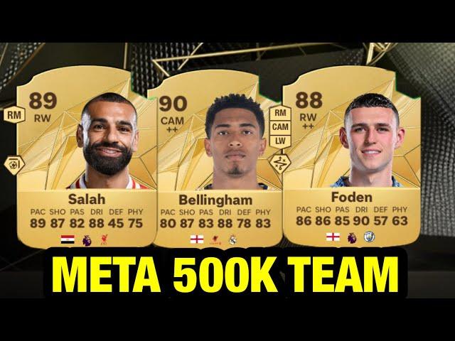 META 500K HYBRID SQUAD BUILDER IN FC 25 ULTIMATE TEAM FT (SALAH, BELLINGHAM & FODEN)