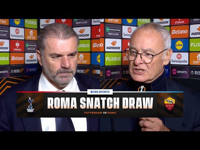 Ange Postecoglou, Brennan Johnson & Claudio Ranieri speak after Spurs draw with Roma | CBS Sports