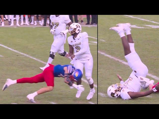 Kansas Player TAKES OUT Shedeur Sanders with DIRTY Hit! Refs AWFUL No-Call!