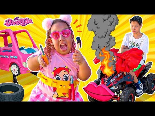 Maria Clara brinca de ser Mecânico com carrinho de brinquedo da Barbie - MC Divertida