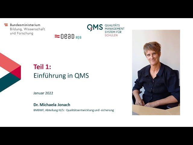 QMS erklärt 1 - Michaela Jonach: Einführung