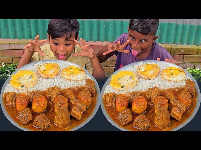 Spicy Chicken, Egg Curry with Rice Eating Challenge || Eating Competition