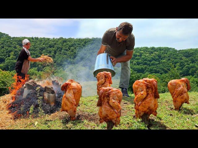 MEGA WAY to Cook Whole Chickens Under Buckets! An Unusual Way To Prepare A Crispy Chicken