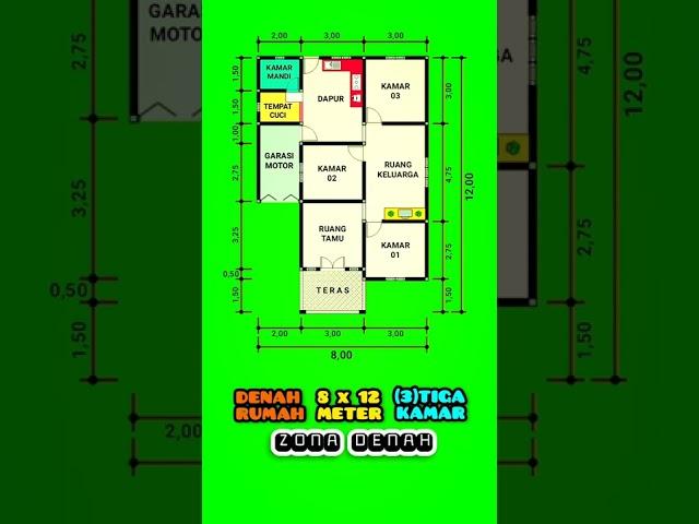 Rumah 8x12 Meter