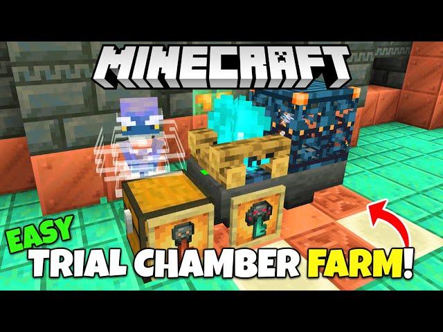 Minecraft 1.21: EASY Trial Chamber FARM Tutorial! Infinite Keys/Loot! Minecraft Bedrock Tutorial