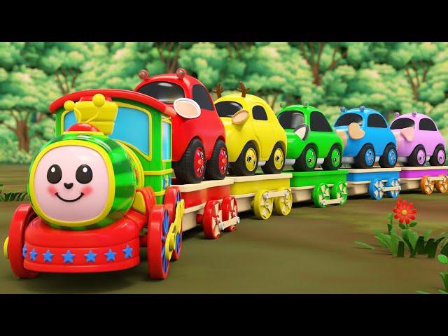 Cocomelon Color TRAIN The Wheels on The Bus + More Nursery Rhymes & Kids Songs