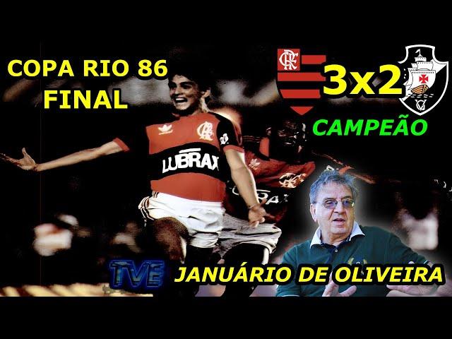 CAMPEÃO Flamengo 3 x 2 Vasco JUNUÁRIO DE OLIVEIRA Final taça Rio 86