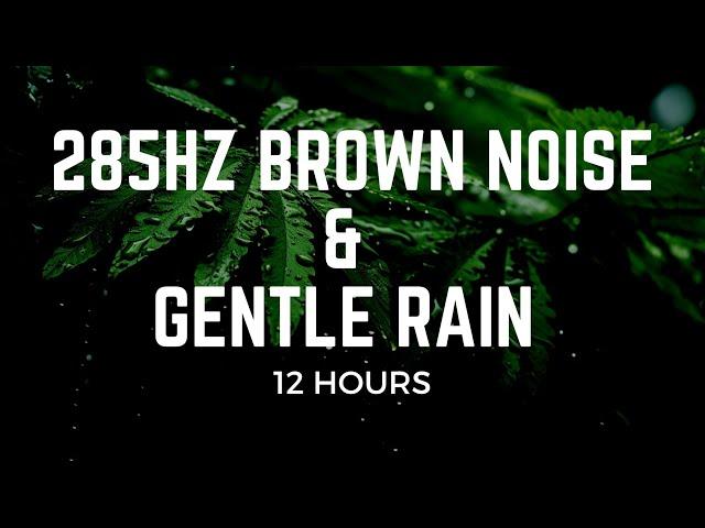 12 Hours of Rain with Full-Bodied Brown Noise Tuned to 285Hz | Black Screen | No Mid Ads