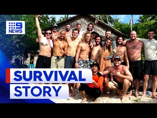 Aussie surfers story of survival after going missing off remote Indonesian island | 9 News Australia