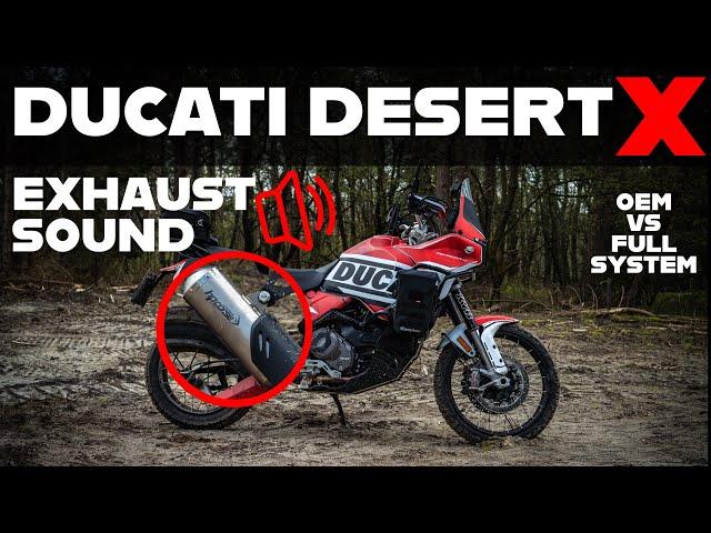 HP CORSE VS OEM DESERT X SOUND comparison Ducati Desert X