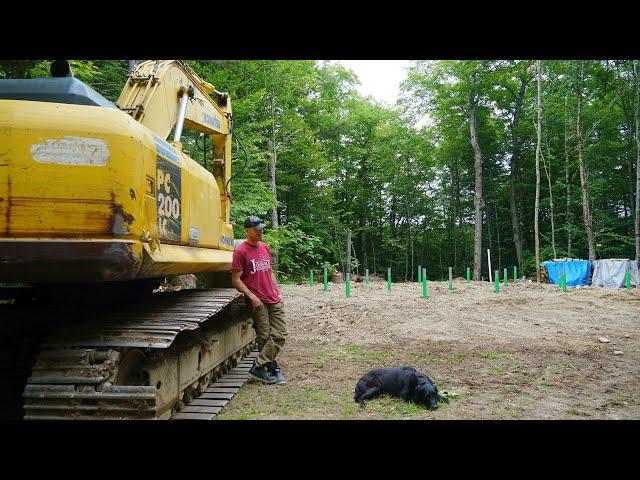 Building the Foundation for the off grid Cabin | Adventures in the WOODS