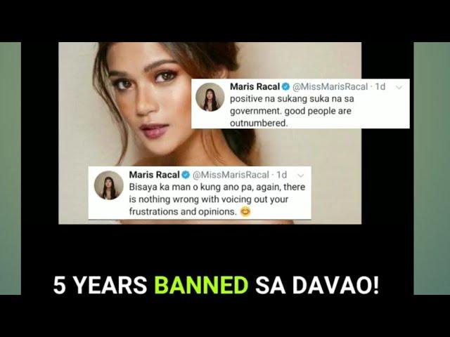 Maris racal banned in davao city