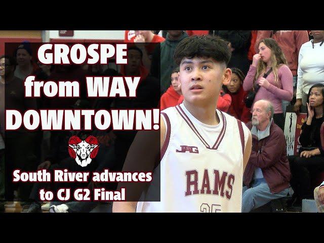 South River 72 Bound Brook 66 | CJ Group 2 Semifinal | Jeremy Grospe Go- Ahead Three Pointer