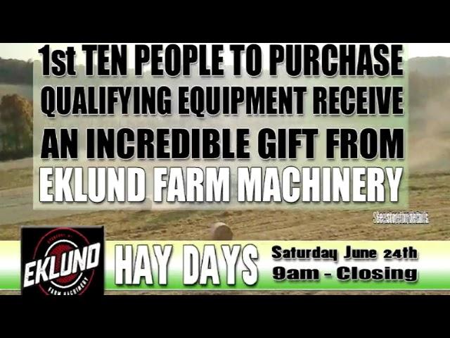 Eklund Farm Equipment Hay Days 2023  TV Ad