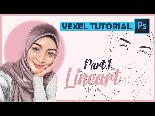 [ Photoshop Tutorial ] Vexel Art Hijab - Part 1 LINEART