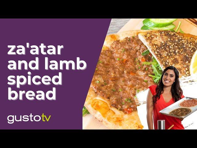 Lebanese Spiced Bread 2 Ways - Za'atar & Lamb *Traditional Manakish Recipe* | One World Kitchen