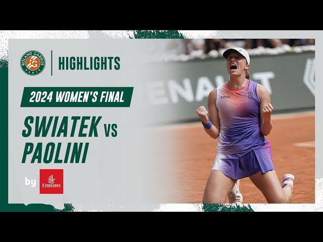 Swiatek vs Paolini Final Highlights | Roland-Garros 2024