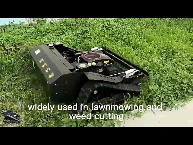 wireless rubber track weed reaper made by VigorunTech,Vigorun remote operate grass trimming machine