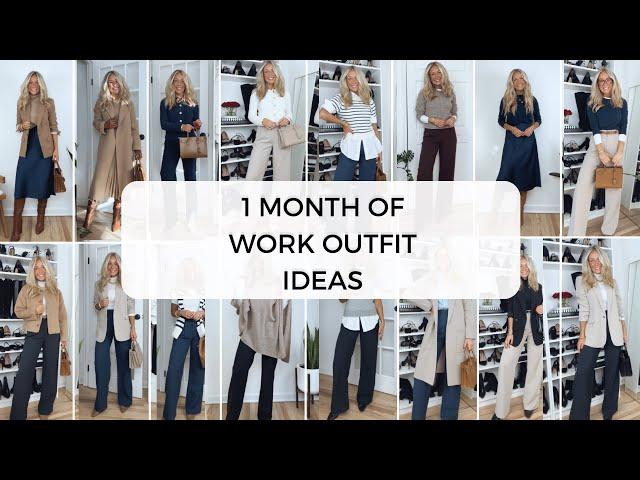 1 MONTH OF WINTER WORK OUTFIT IDEAS | Business casual work wear lookbook