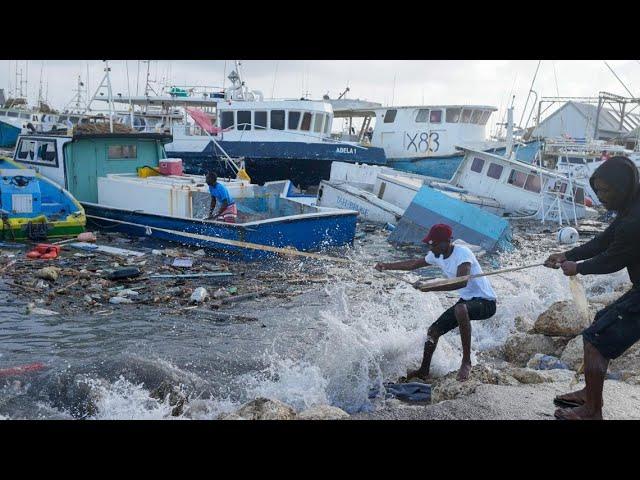 Category 5 Hurricane Beryl pushes through the Caribbean towards Jamaica