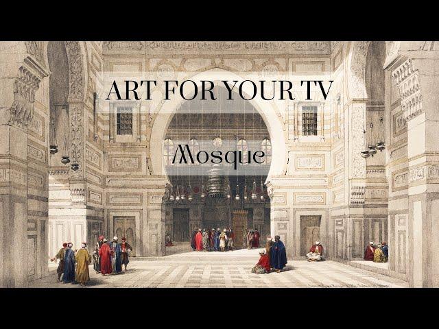 Interior of Mosque Frame TV Art, Ramadan Mubarak Art, Eid Art, Islam Illustration, Muslim TV Art