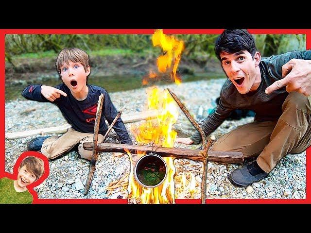 Father Son Nick's Sticks Survival Soup Adventure!