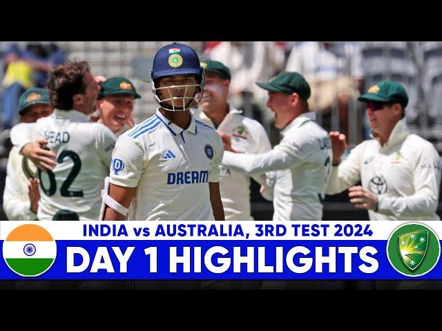 India vs Australia 3rd Test Day 1 Highlights 2024 | IND vs AUS 3rd Test Day 1 Highlights 2024