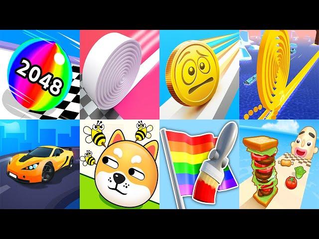 Ball Run 2048, Brick Builder, Coin Rush, Spiral Roll,... Satisfying Mobile Games 30062024