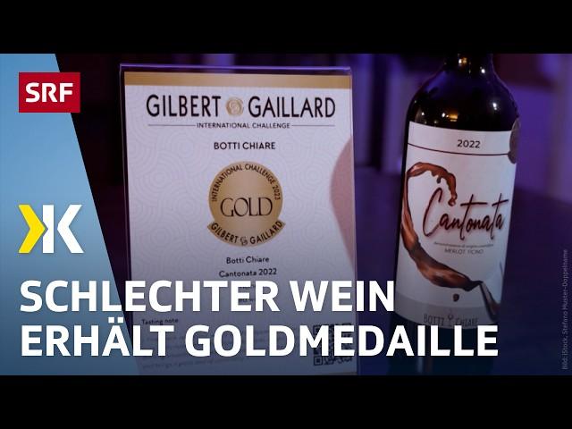 Gold für nichts: Schlechter Rotwein gewinnt internationalen Wettbewerb | 2024 | Kassensturz | SRF