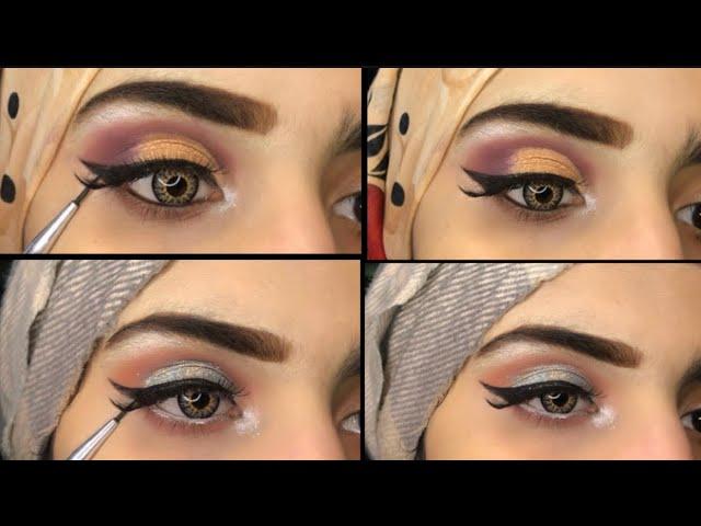 Create 2 different Soft Golden party Eye makeup tutorial step by step | makeup tutorial