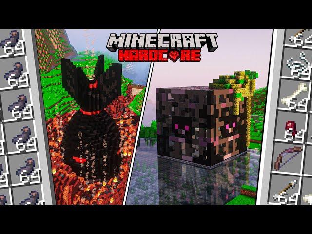 تو چهار صد روز سه  تا ابر فارم ساختم  MINECRAFT HARDCORE +3000