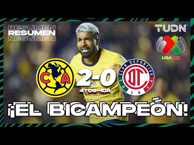 Resumen y goles  | América 2-0 Toluca | Liga Mx -AP2024 - 4tos de Final - IDA | TUDN