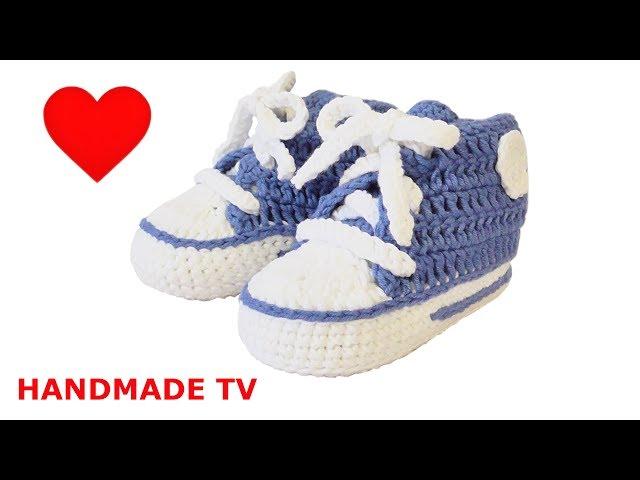 How to Crochet New Born Baby Convers Style Slippers