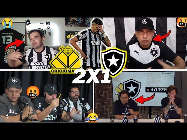 REAÇÕES BOTAFOGUENSES REVOLTADOS E TRISTEZA TOTAL- CRICIÚMA 2X1 BOTAFOGO- BRASILEIRÃO - VAMOS RIR KK